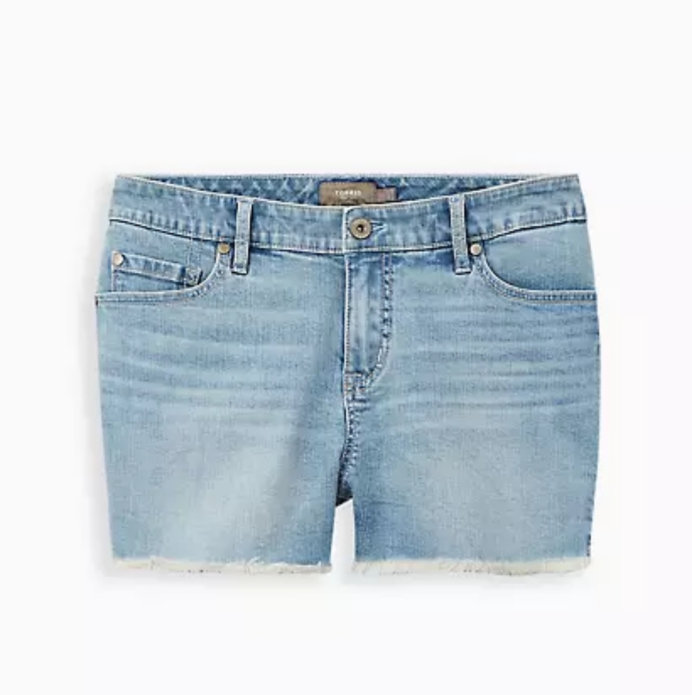 Torrid Denim Frayed Shorts Size 24